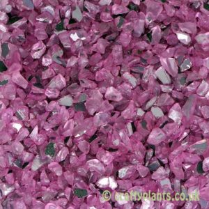 250g bag of Mirrored pink glass gravel chippings by craftyplants.co.uk