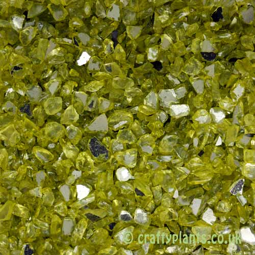 250g of Mirrored Green Glass Gravel Chippings from Craftyplants